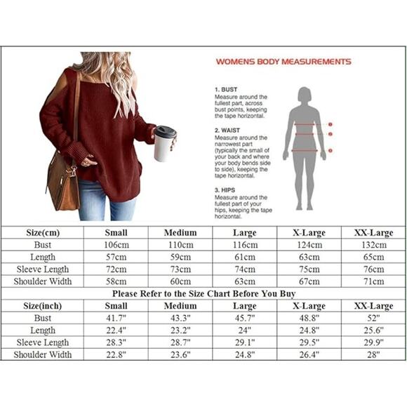 New Small Cold Shoulder, Oversized, Square Neck, Chunky, Batwing Tunic Sweater - Picture 4 of 4